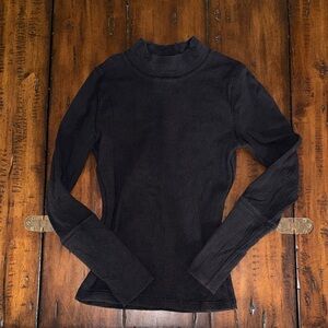 Free People Black Long Sleeve Top